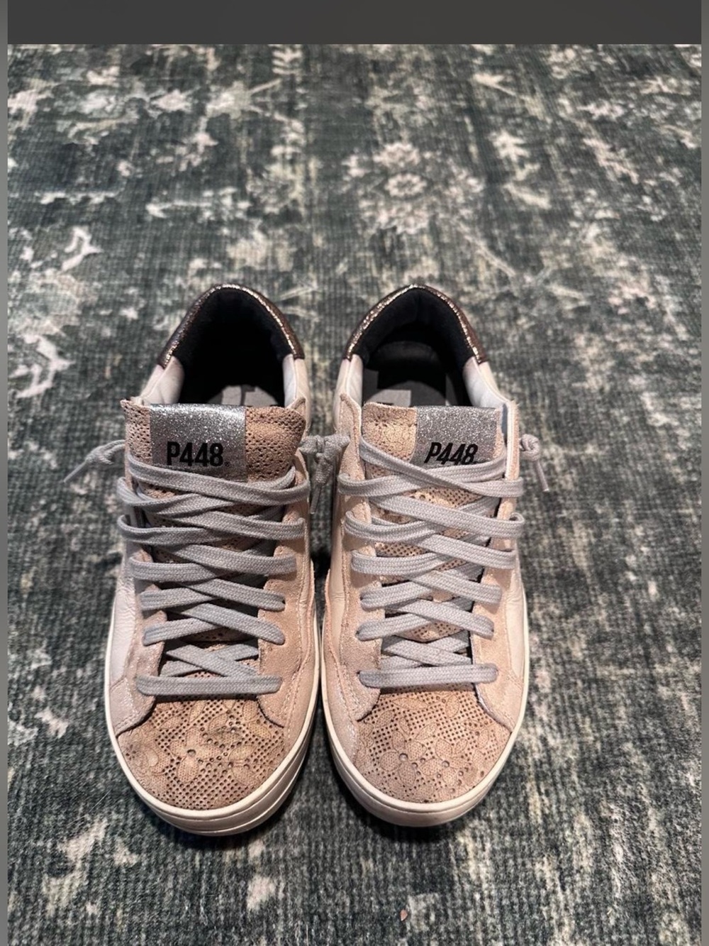 P448 Men's Light Beige Lace-Detail Sneakers